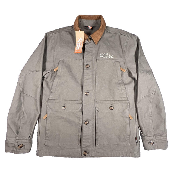 Eddie Bauer Other - Eddie Bauer Chore Coat Jacket Mens Small Green Workwear Corduroy Collar Canvas